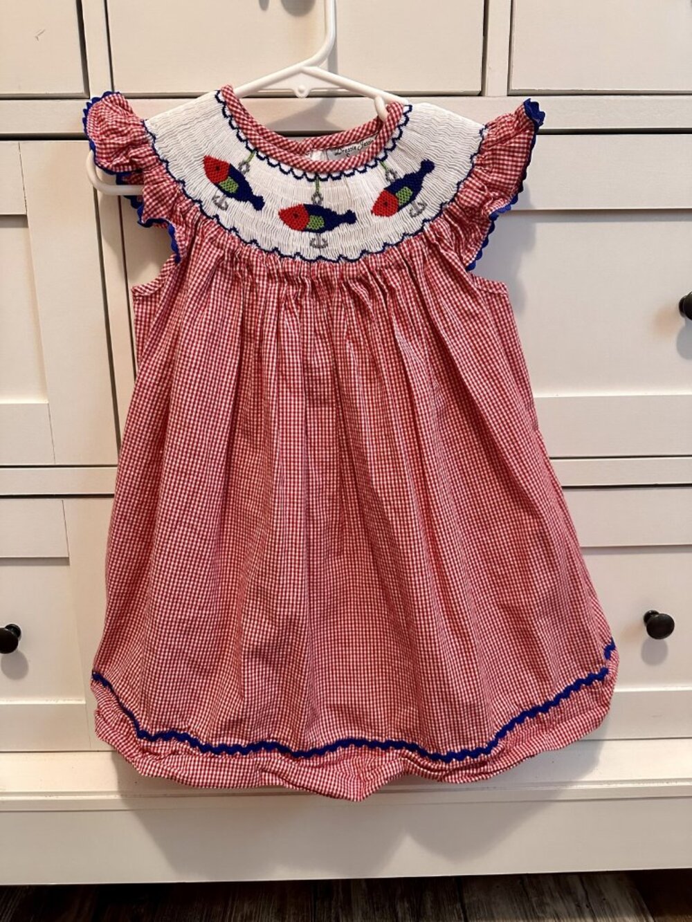 Dressie Jessie Smocking - Smock dress with fish - perfect condition!